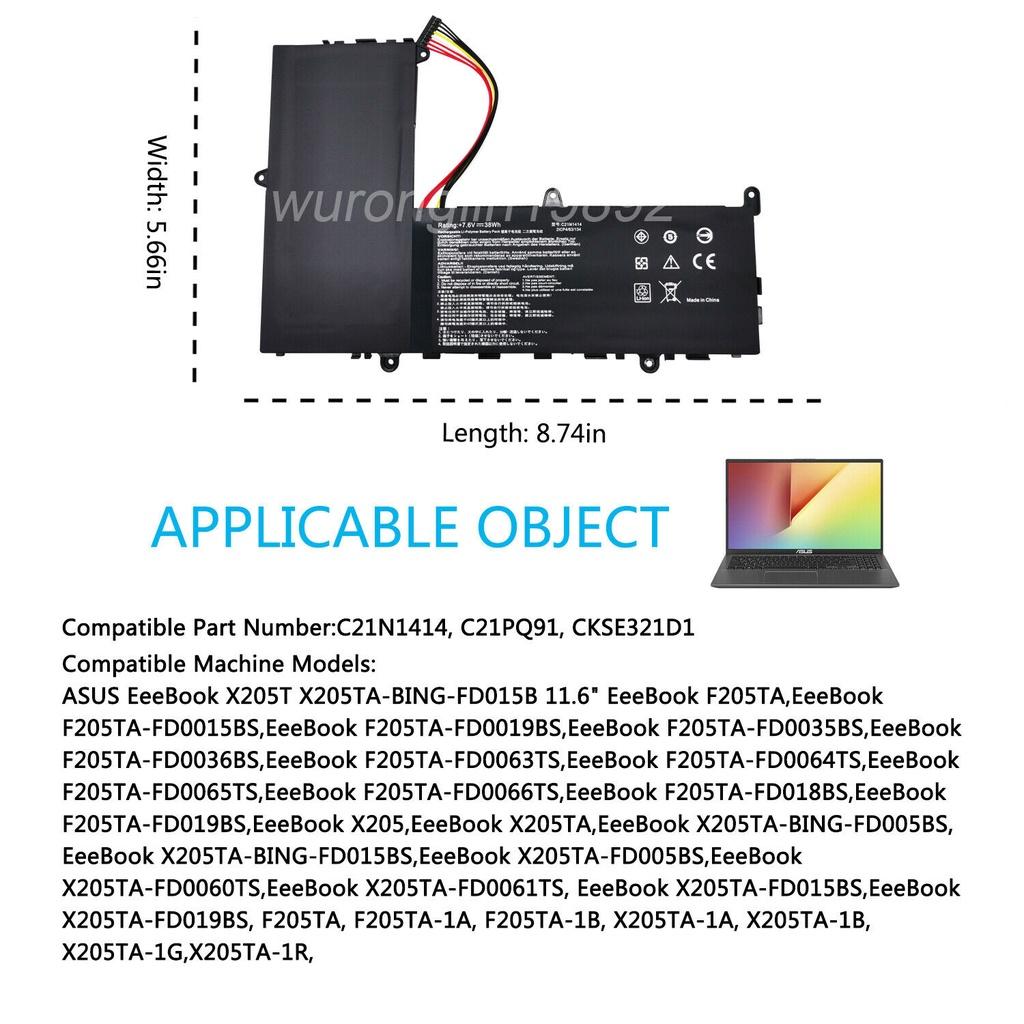 Pin Battery Dùng Cho Laptop Asus X205T X205TA C21N1414 38wh