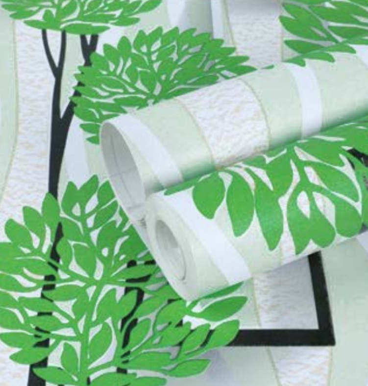 Combo 10 mét giấy dán tường, decal dán tường trang trí nhà cửa Ô BÔNG TRÒN XANH LÁ khổ 45cm