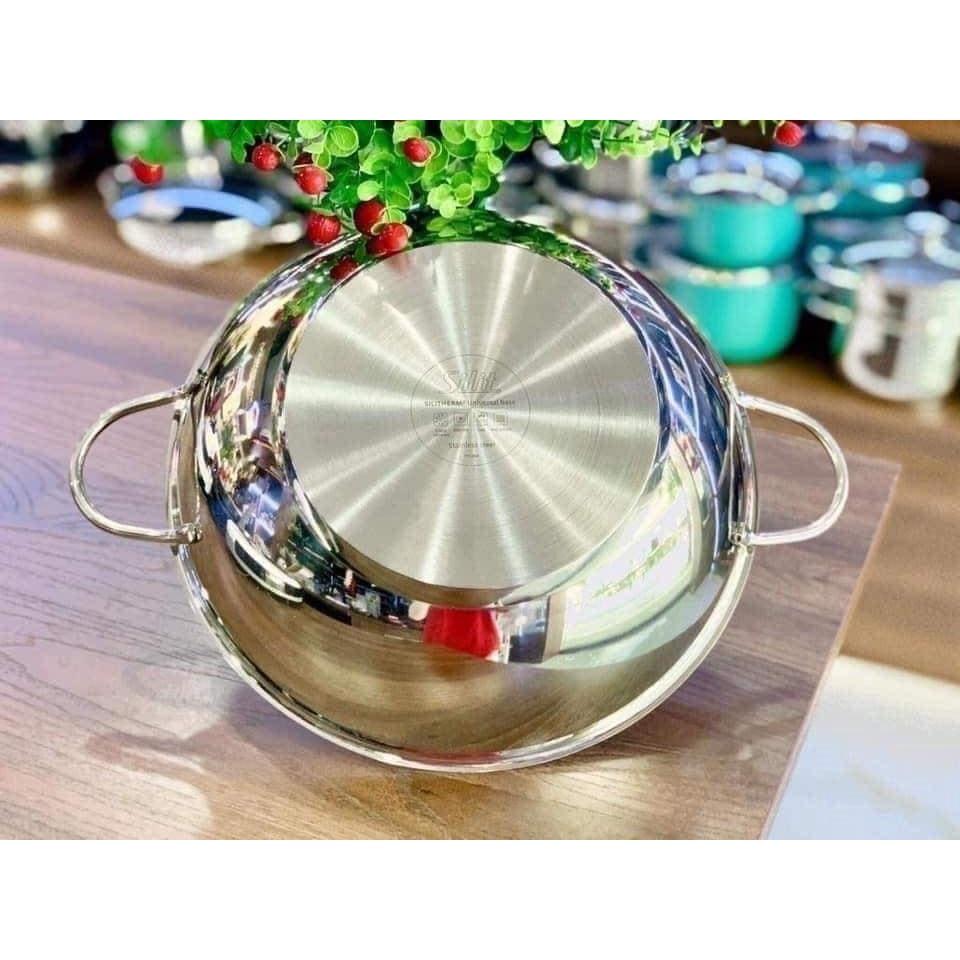 Chảo Xào Sâu Lòng Silit Wok, Size 32cm, Chất Liệu Thép Không Gỉ, Dẫn Nhiệt Tốt, Phù Hợp Cho Mọi Loại Bếp, Nhập Đức