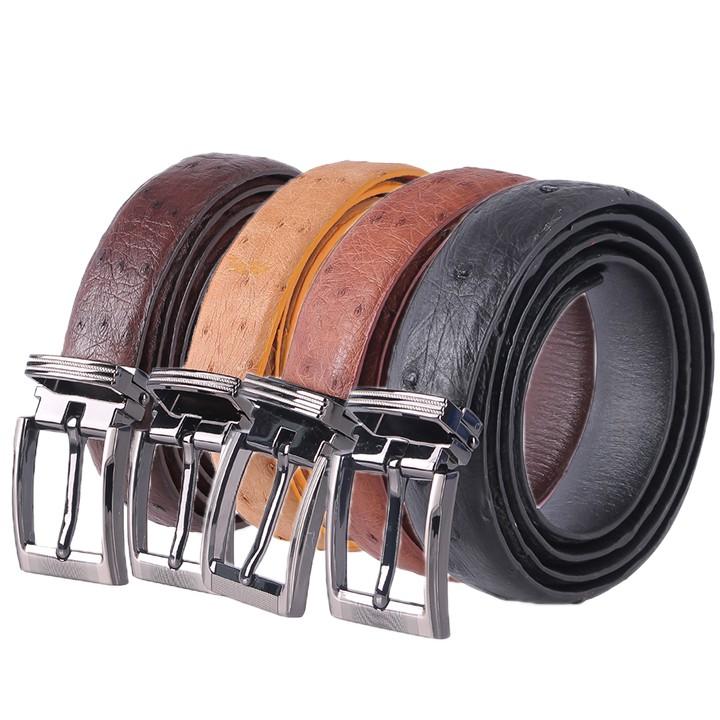 Dây thắt lưng nữ da đà điểu Huy Hoàng 2,5P da hột màu đen, nâu đất, vàng bò, nâu đỏ HC5421-22-23-24