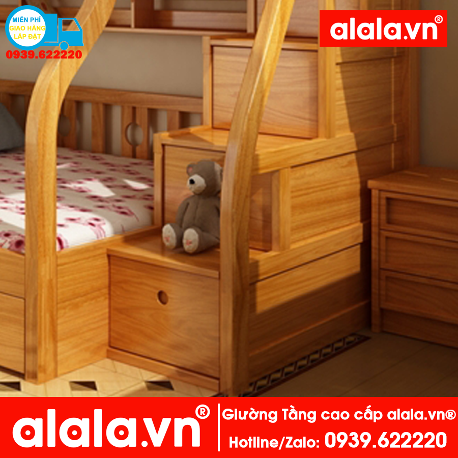 Giường tầng ALALA102 gỗ thông nhập khẩu - www.ALALA.vn® - Za.lo: 0939.622220