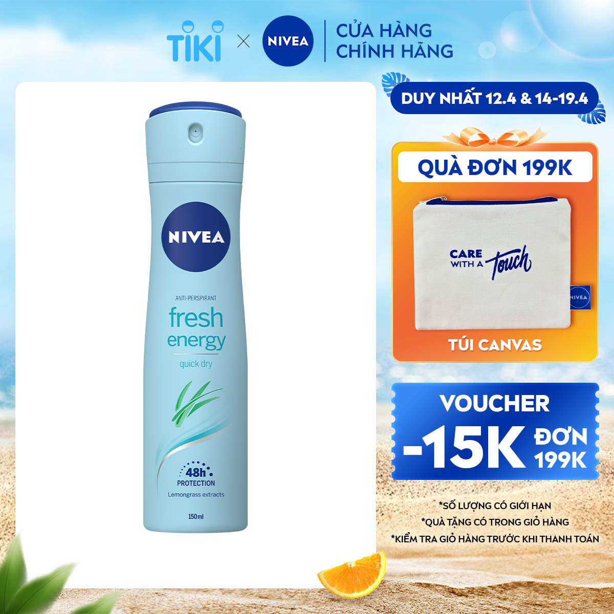 Xịt Ngăn Mùi NIVEA Tươi Mát Sức Sống (150 ml) - 83750