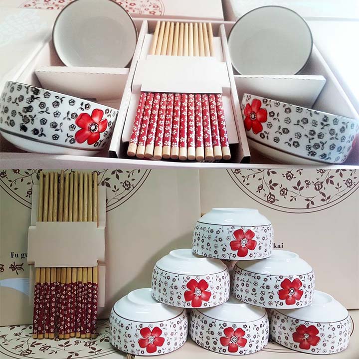 Bộ 2 set 5 đôi đũa trang trí hoa văn - Hàng Nội Địa Nhật