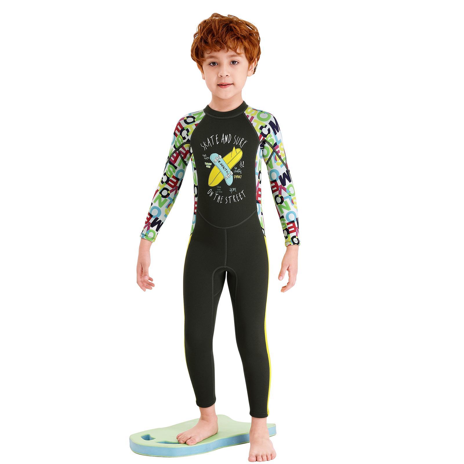 Kids Wetsuit girls and boys Neoprene Swimsuit, Children 2.5mm Thermal  Warm  Sun  Diving Snorkelling Suit