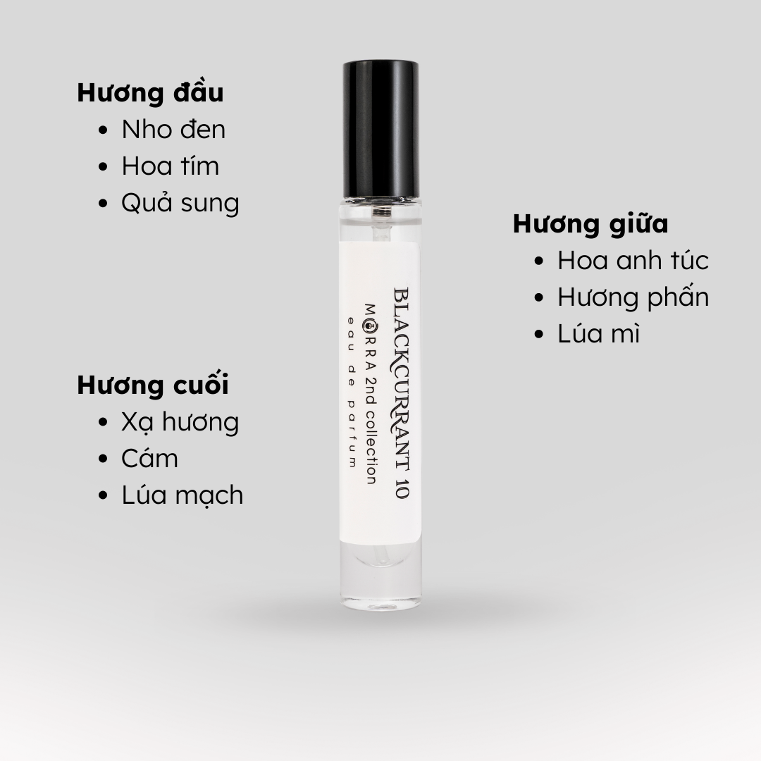 Nước hoa unisex ngọt ngào, ấn tượng, sâu sắc No.04 (Blackcurrant) Morra - dạng xịt