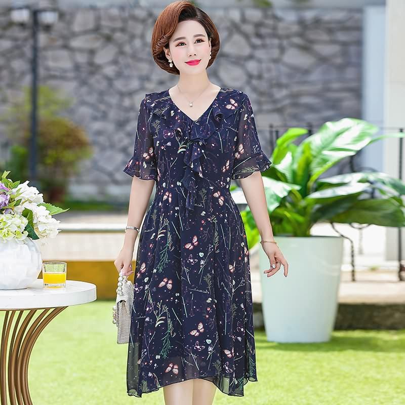 Đầm Hoa Trung Niên Che Bụng Cho Mẹ VH52 - Hàng Quảng Châu Cao Cấp
