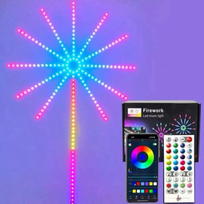 Đèn Led Hình Hoa, Đèn Led Trang Trí Kèm Remote, Điều Khiển Qua App, Cảm Biến Âm Thanh Nháy Theo Nhạc