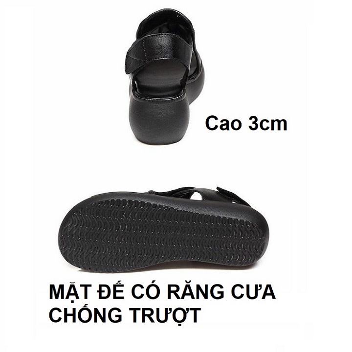 Giày sandal bánh mì 3 phân quai ngang bảng to S012 đế đúc chống trượt chắc chắn
