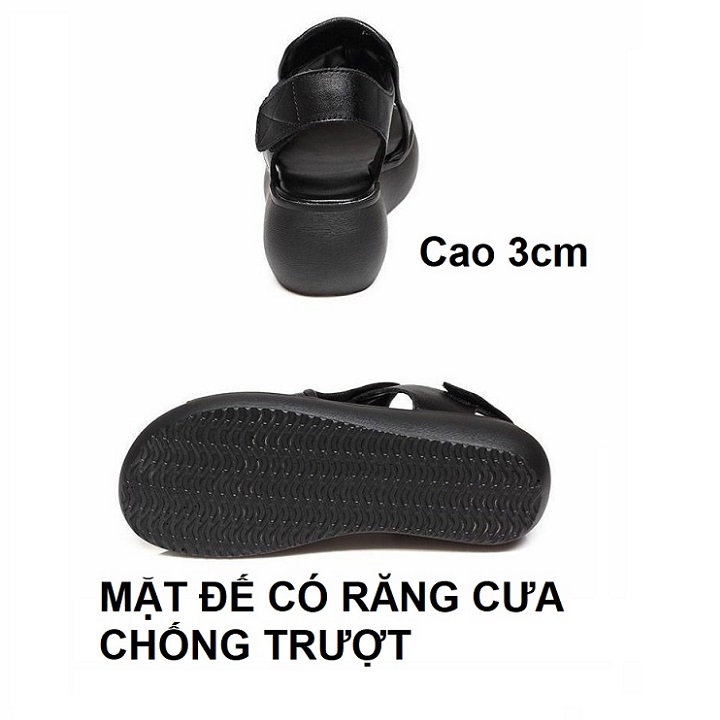 [HOT TREND] Giày sandal bánh mì 3 phân quai ngang bảng to S012 đế đúc chống trượt chắc chắn