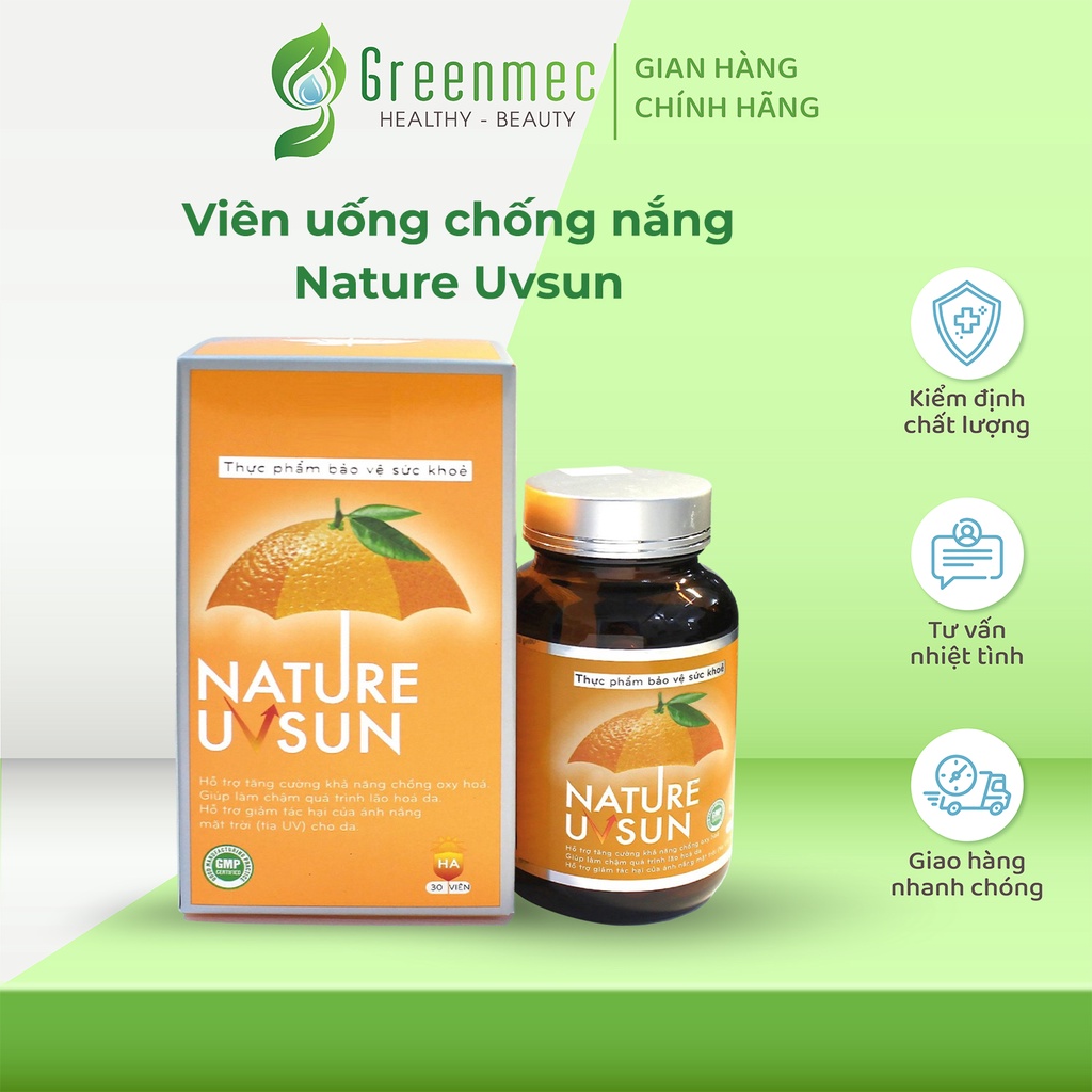 Viên Uống Chống Nắng Nature Uvsun Hỗ Trợ Chống Oxy Hóa Và Làm Sáng Da - Greenmec