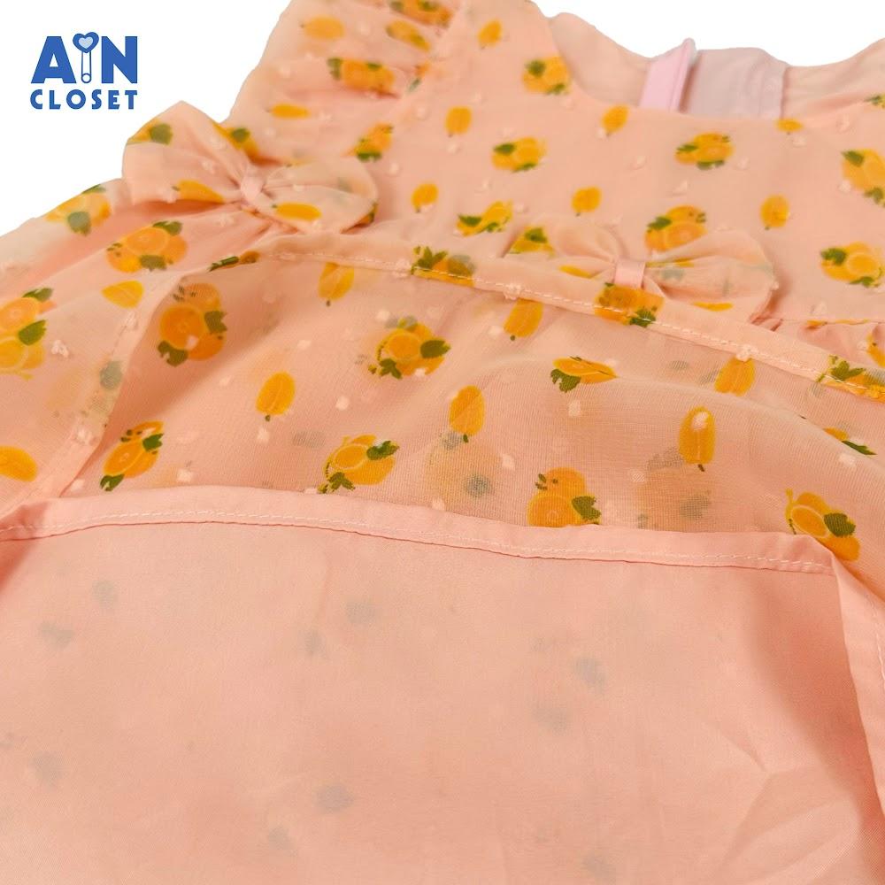 Đầm bé gái họa tiết Quả Cam Voan hạt - AICDBGMSKP89 - AIN Closet