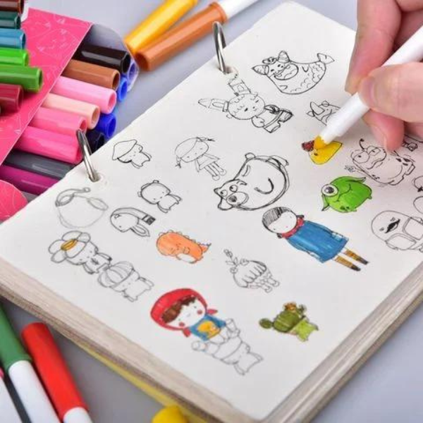 Hộp Bút Lông 36 Màu Fiber Pen Washable - Nét Mảnh Nét To - Colokit SWM - Thiên Long