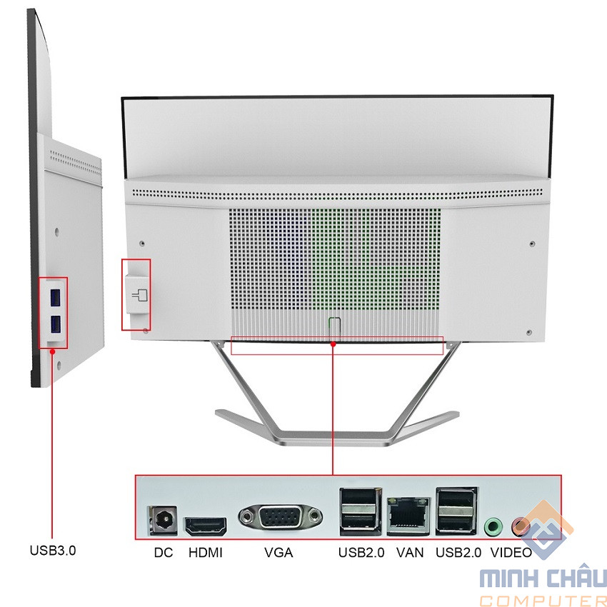 Bộ PC All In One MCC 3482C4 CPU i5 3470/ Ram8G/ SSD240G/ Wifi/ IPS 24 inch curved ( Hàng chính hãng )