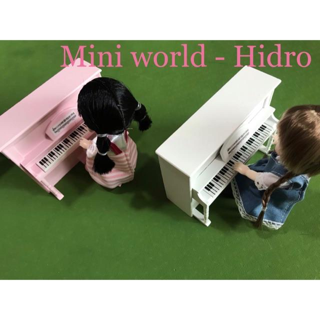 Mô hình đàn piano mini bằng gỗ trang trí nhà búp bê