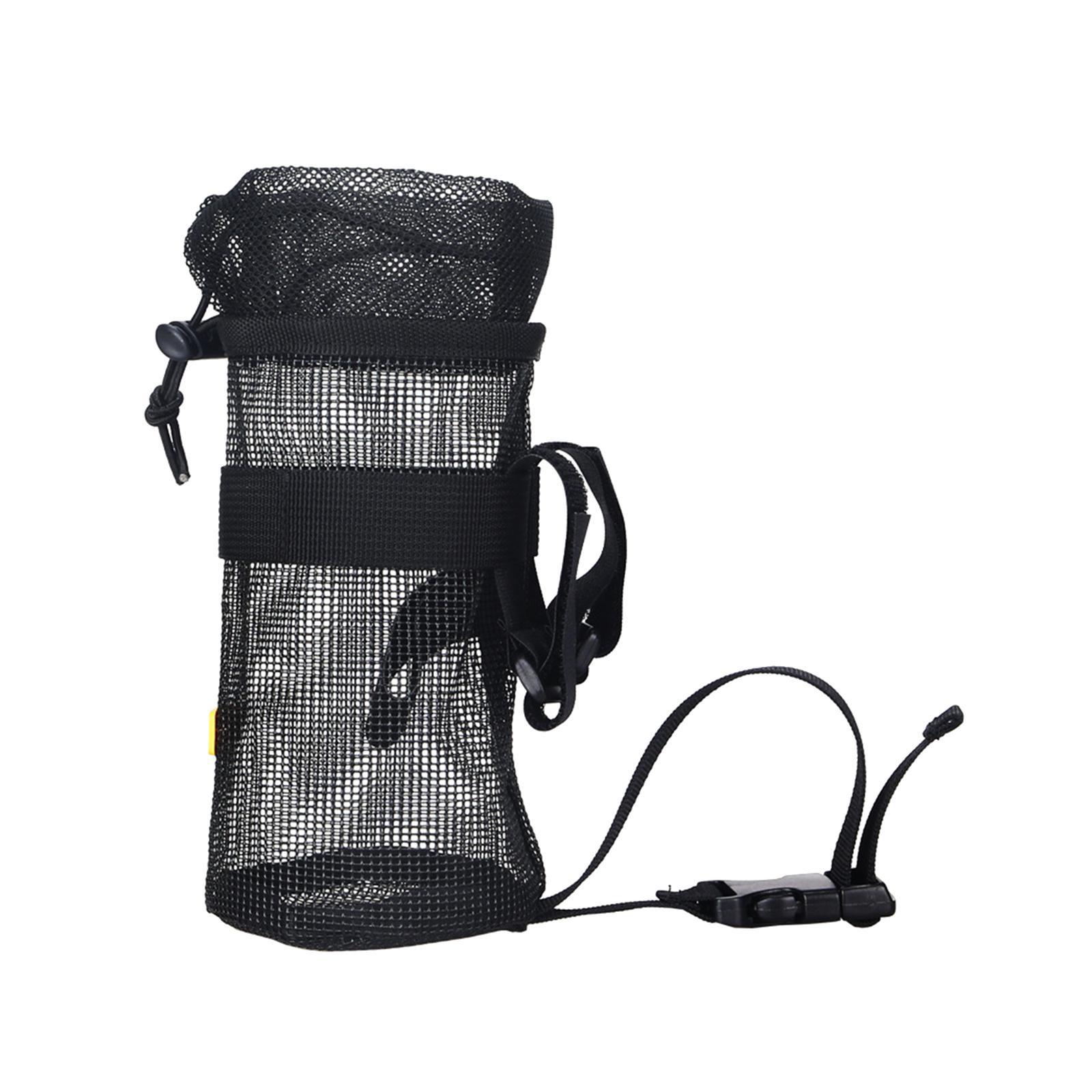 Bike Handlebar Drink Cup Holder Bag Waterproof Fabric Drawstring Design