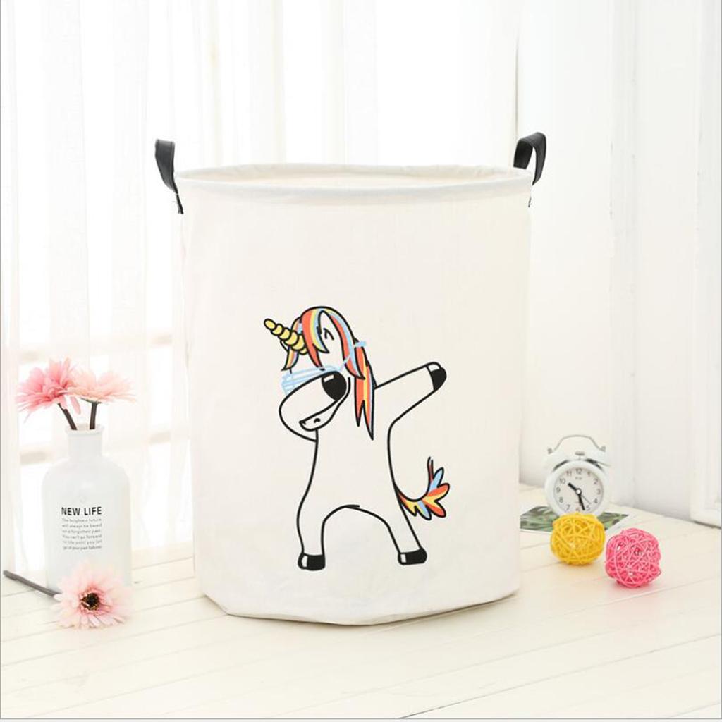 2pcs Cute Unicorn Storage Basket Laundry Bedroom Office Cloth Toys Organizer