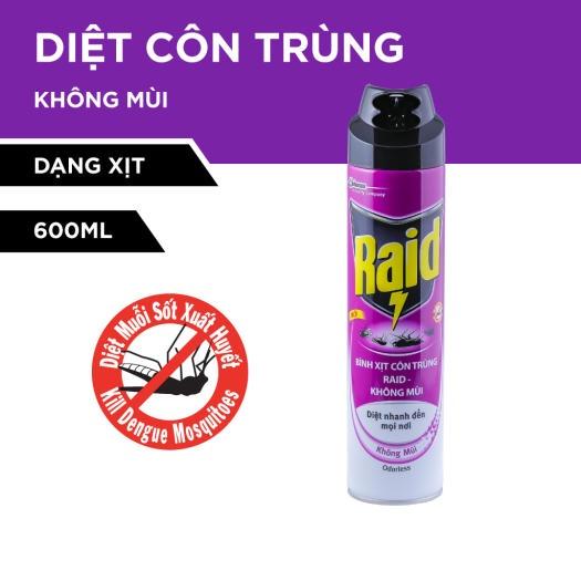 Xịt côn trùng RAID không mùi 600ml