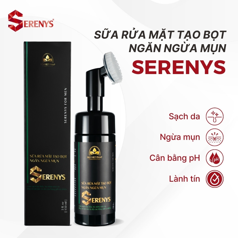 Combo 2 chai sữa rửa mặt tạo bọt ngăn ngừa mụn Serenys 150ml