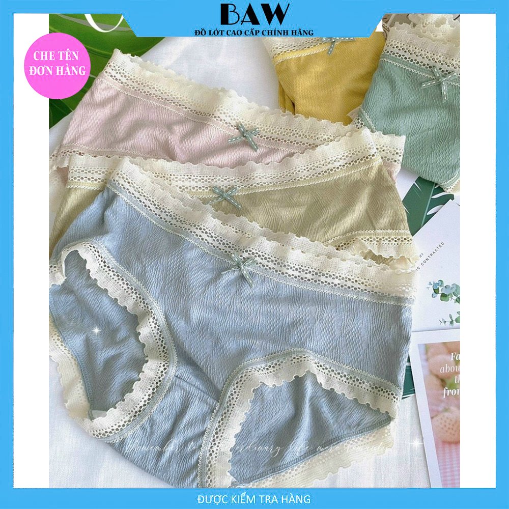 Quần Lót Nữ, Bộ 5 Quần Lót Ren Nữ Cao Cấp Mềm Mịn Hàng Thương Gia, Quần Lót Nữ Kháng Khuẩn, Quần Lót Nữ Co Giãn Tốt Thương Hiệu Baw Mã QLM88