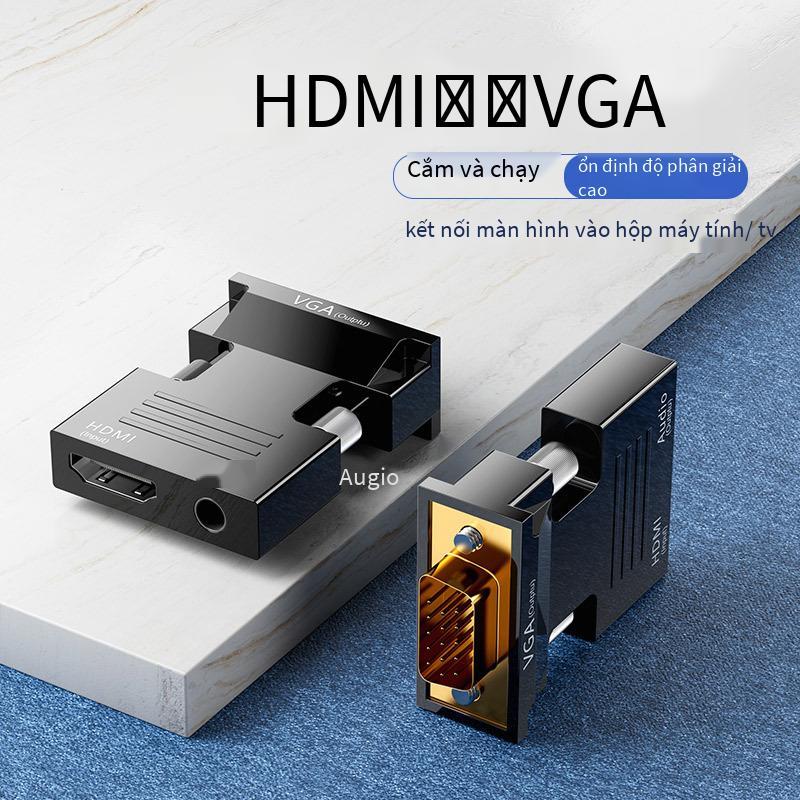 Bộ chuyển đổi bộ chuyển đổi HDMI nữ sang VGA nam phong cách mới nhất với máy chiếu âm thanh HD màn hình máy tính set-top box hdmi