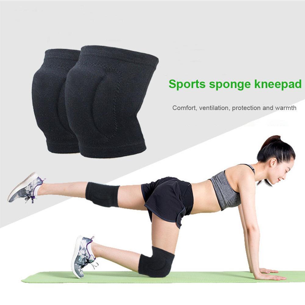 1 Miếng Lót Thoáng Khí Ép Ngoài Trời Chống Thấm Mồ Hôi Bảo Vệ Đầu Gối Bóng Chuyền Silicone Dệt Kim Đa Năng Chống Trượt Dây Size: M