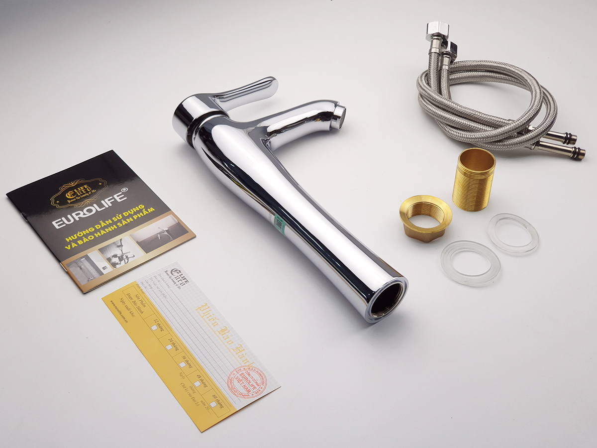 Vòi Lavabo nóng lạnh Đồng mạ Chrome Eurolife EL-D19