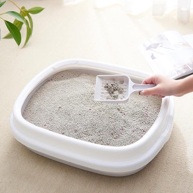 Chậu vệ sinh- khay vệ sinh thành tròn cho mèo tặng 1 xẻng xúc