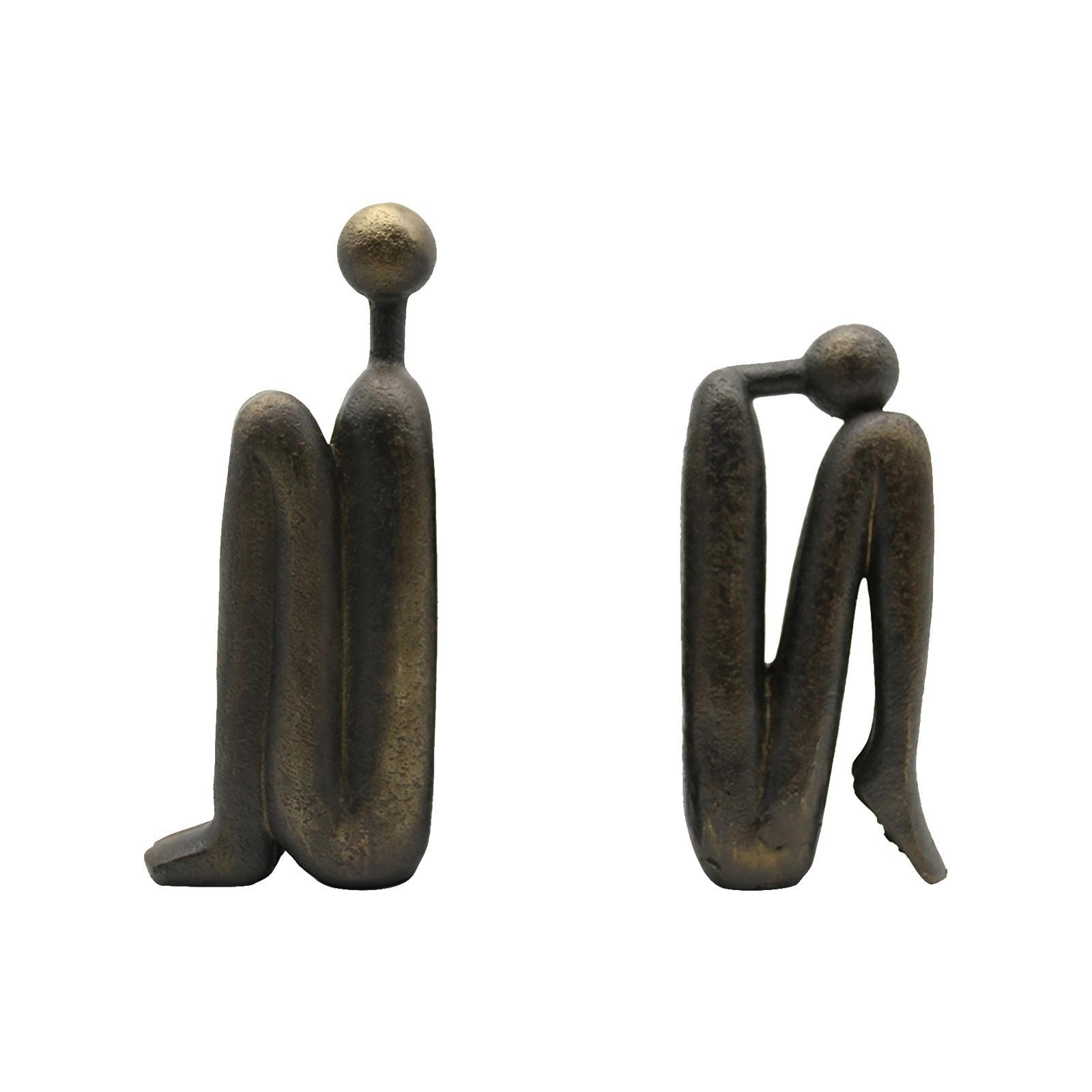 Thinker Bookends Living Room Sculpture Resin Book Ends Desk Figurine Bookend