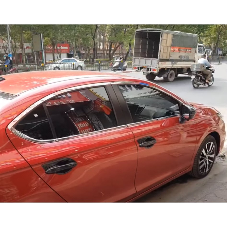 Nẹp viền chân kính, cong kính xe Honda City 2021 2022 - Hàng inox sáng bóng, giá 1 bộ