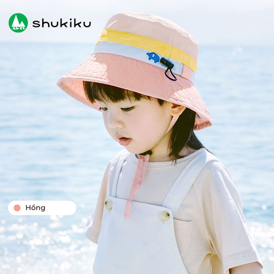 Mũ chống nắng cho bé chuẩn UPF 50+ Nhật Bản Shukiku tai bèo rộng vành thời trang cao cấp