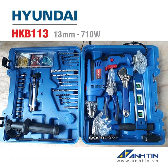 Máy khoan búa 13mm HYUNDAI HKB113 | Công suất 710W | Khoan gỗ, thép, bê tông, khoan búa