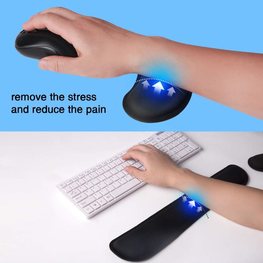 Soft Memory Foam Wrist Rest Mouse Keyboard Pad Cushion for Office Worker Gamer