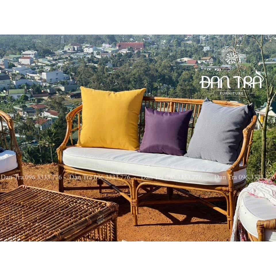 Bộ Ghế Sofa Mây CARIBBEAN -  Bộ Bàn Ghế Mây  Decor Phòng Khách- Bộ Bàn ghế mây Vintage- Nội Thất Mây Tre Đan Trà