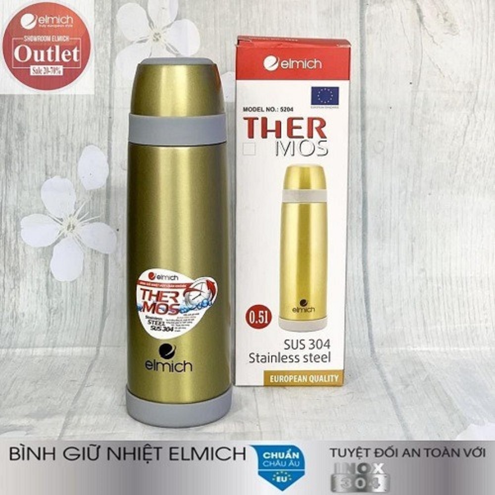 Bình giữ nhiệt thương hiệu Elmich - Hàng chính hãng tập đoàn Elmich Cộng hòa Séc - Dung tích: 500ml - Chất liệu: Inox 304- Thời gian giữ nhiệt: 8h-12h liên tục - Bảo hành 12 tháng  EL-5204