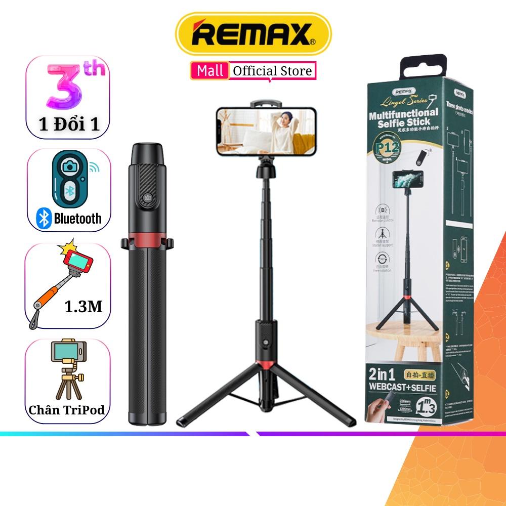 Gậy selfie Bluetooth Tripod Remax P12 Gậy livestream , quay tiktok ,quay video, chụp ảnh loại XỊN - Hàng Chính Hãng Remax Bảo Hành 3 Tháng Lỗi 1 Đổi 1