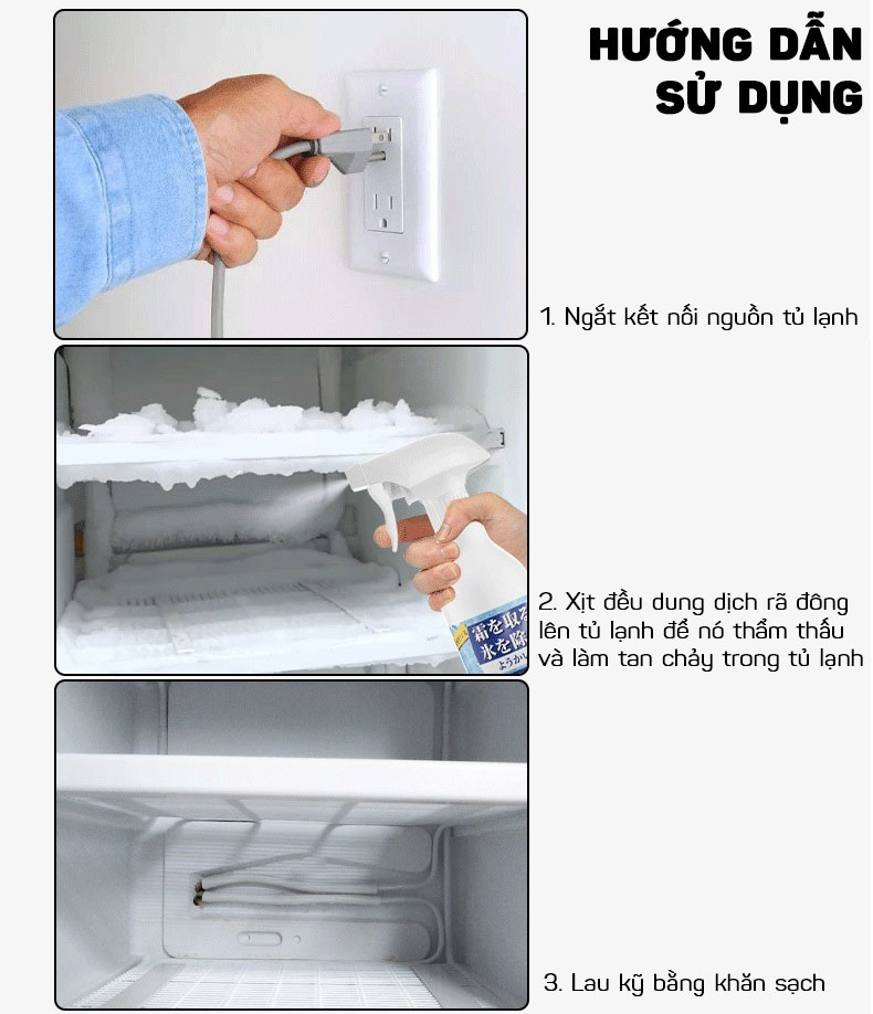 Dung Dịch Làm Tan Băng Tuyết Và Rã Đông Tủ Lạnh 500ML