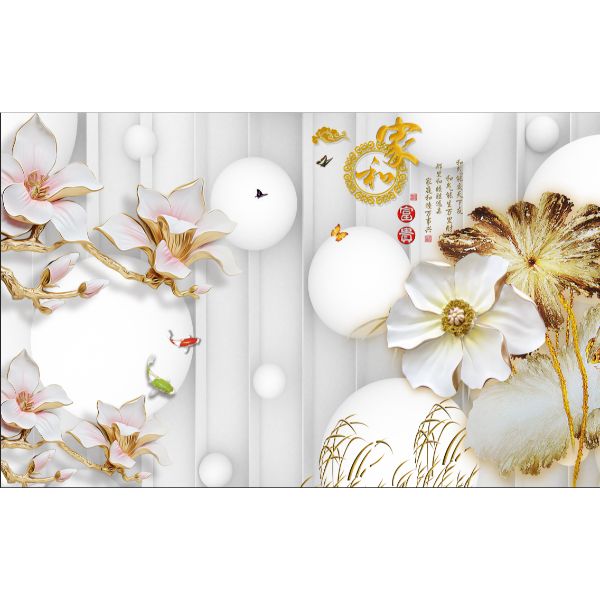 Decal Bóc Dán - Tranh Dán Tường Hoa 3D - T3M---10314-demo