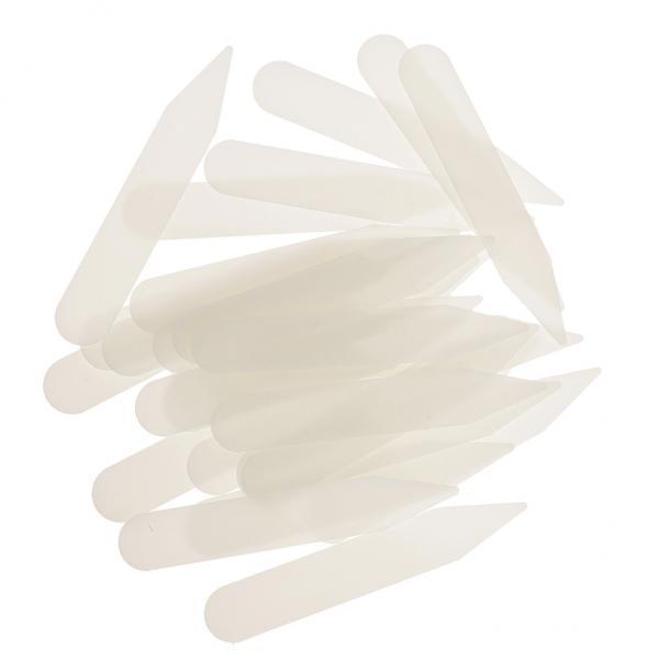 2-3pack 200 Pieces Plastic White Collar Stays Bones Stiffeners Beige 6x1cm