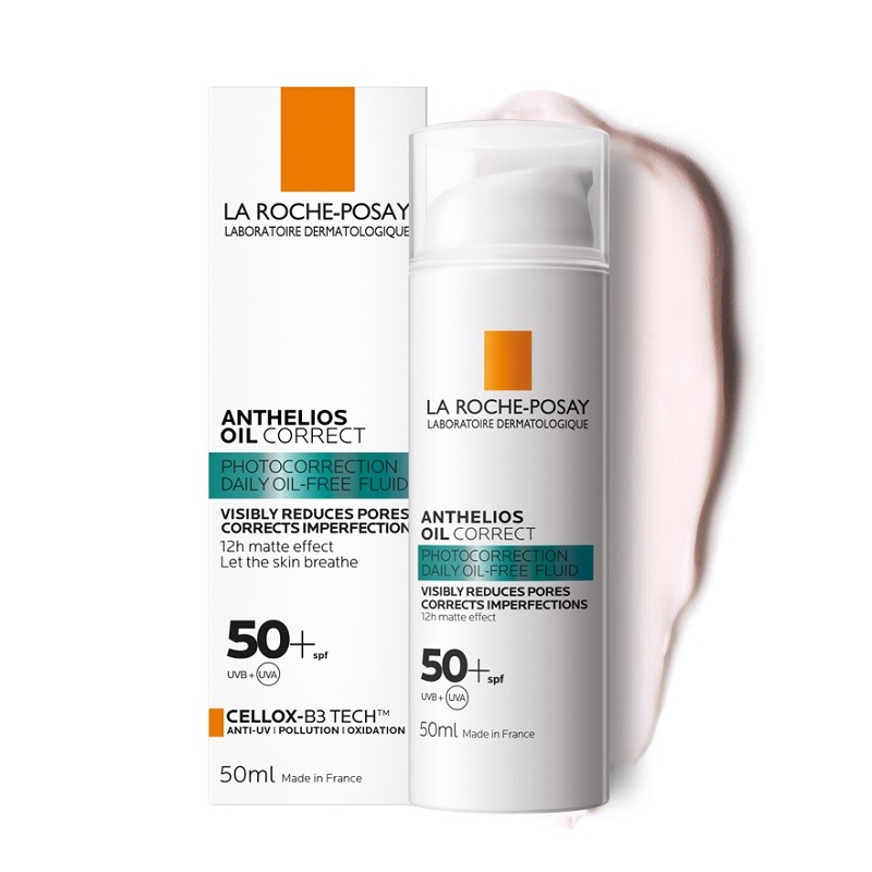 Kem Chống Nắng La Roche-Posay Dạng Gel Hỗ Trợ Giảm Mụn, Kiểm Soát Nhờn Anthelios Oil Correct Daily Gel-Cream SPF50+ 50ml