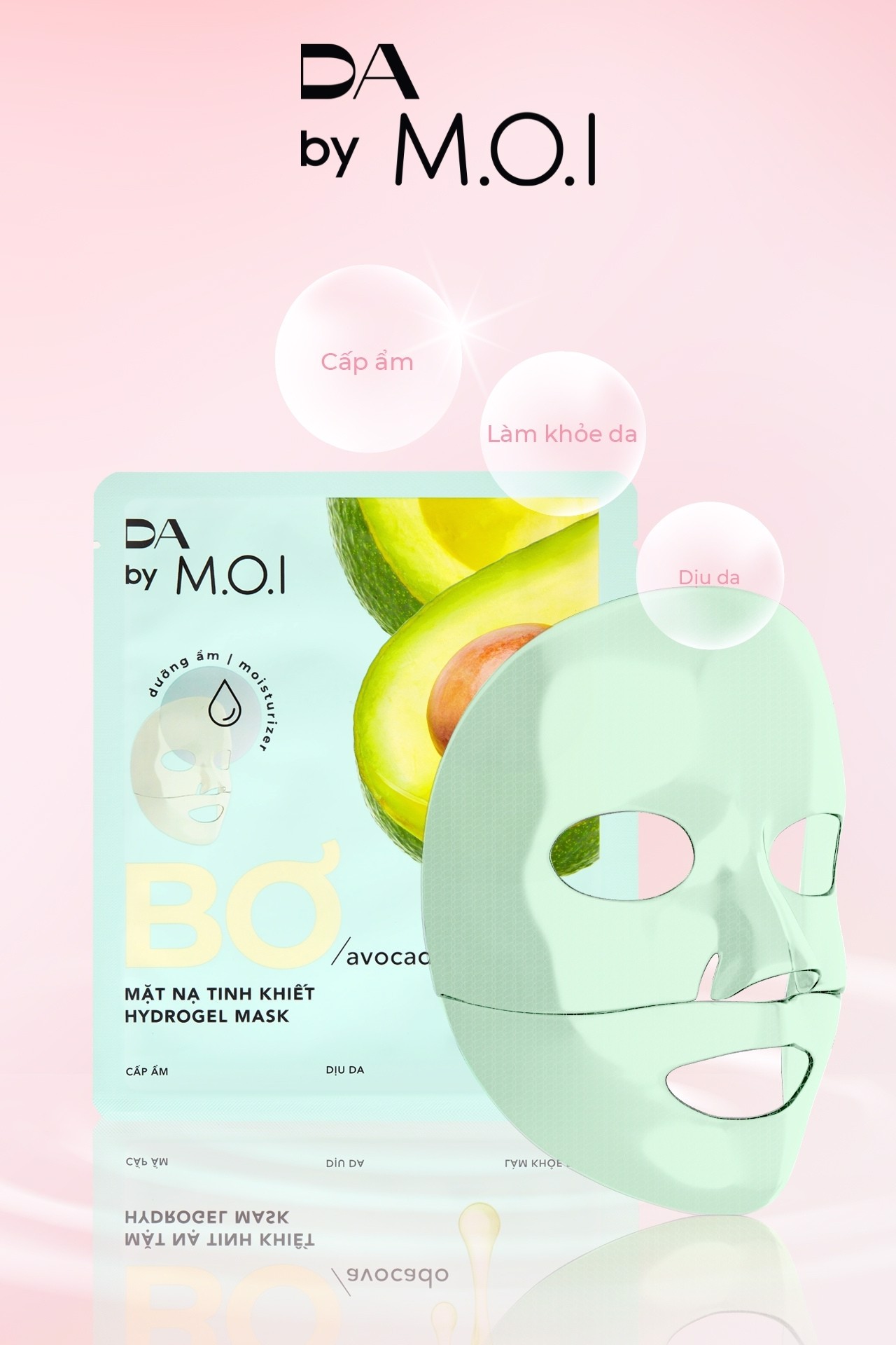 Combo 3 hộp Mặt Nạ Bơ Trong Suốt M.O.I RICE HYDROGEL MASKS Hồ Ngọc Hà (3 Miếng/Hộp) 