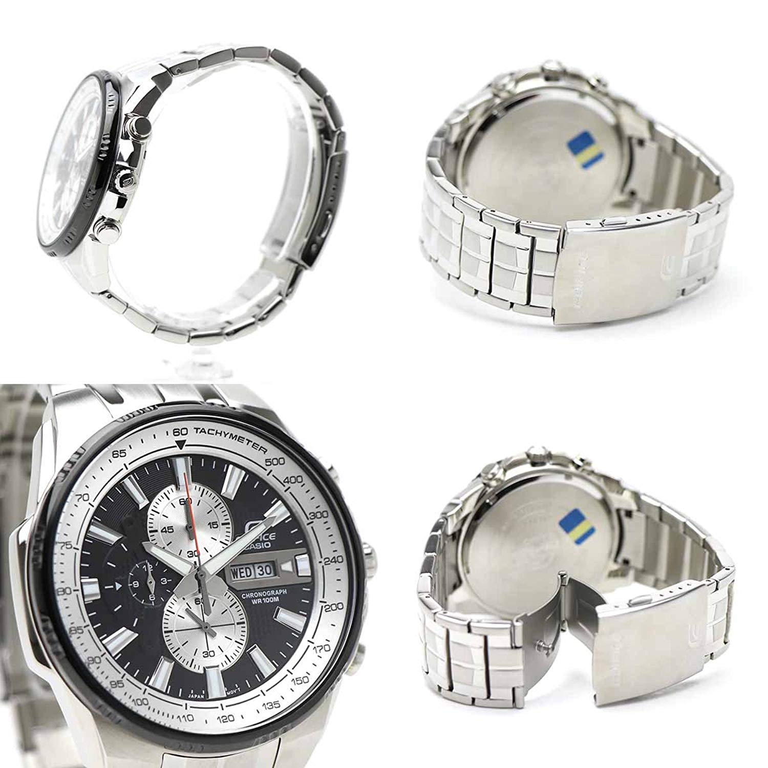 ĐỒNG HỒ CASIO EDIFICE EFR-549D-1BVUDF Mặt đồng hồ 6 kim - Dây kim loại chắc chắn - Chính hãng đến từ Nhật Bản