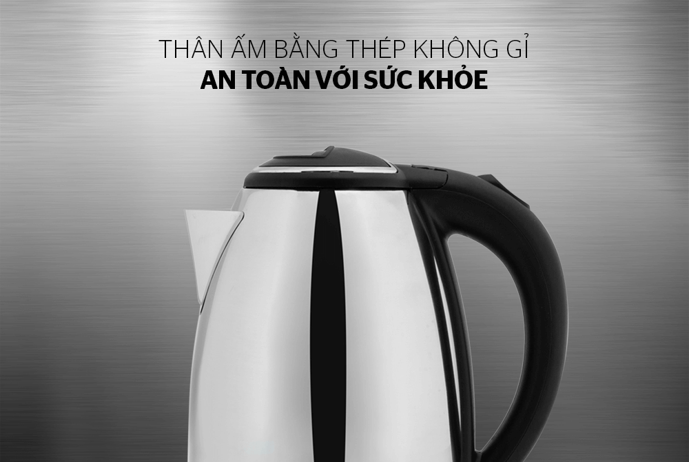 Ấm Siêu Tốc Inox 1.8L HTD1081 - Hàng Chính Hãng