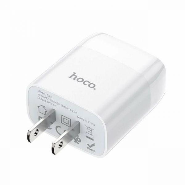 Cóc sạc C73 2.4A , 2 cổng USB sạc cùng 1 lúc. sạc nhanh hơn dòng 2.1A. Hoco - Hàng Chính Hãng