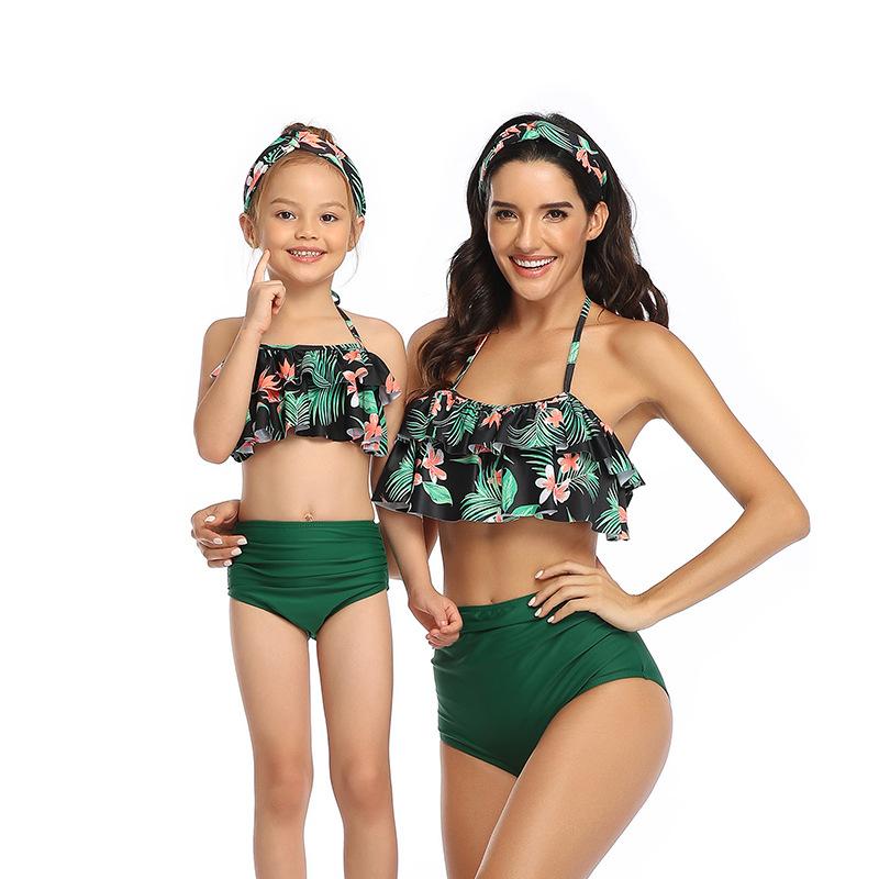 Phù Hợp Với Họ Mẹ Và Con Gái Bikini Bộ Đồ Bơi 2021 Đồ Bơi Nữ In Đồ Bơi Trẻ Em Kid Cho Bé Gái Đi Biển Đồ Bơi