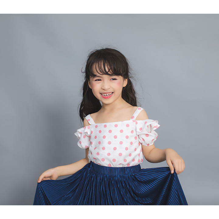 Áo 2 dây chấm bi hông Lovekids - SS2019 - 7Y