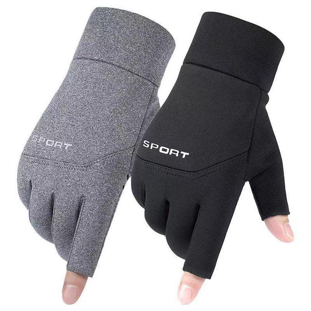 Găng Tay Xe Máy Cao Cấp, Đi Phượt Cụt Hở Ngón Cái Và Ngón Trỏ Tập Gym Thể Thao Vải Trơn Vừa Vặn Mềm Mại Chống Thấm Nước