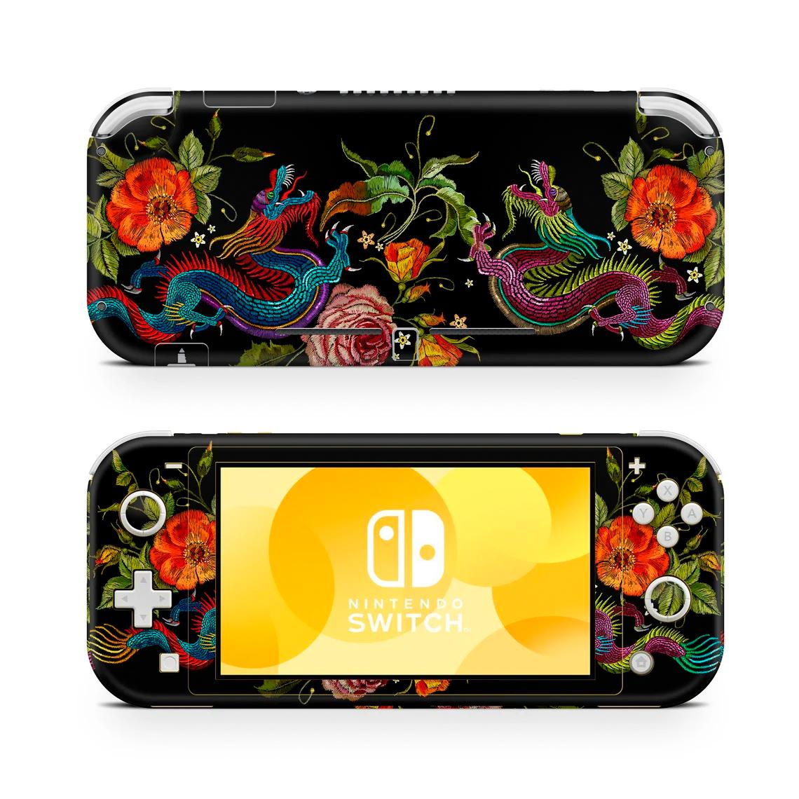Skin decal dán Nintendo Switch Lite mẫu Rồng phương đông (dễ dán, đã cắt sẵn)