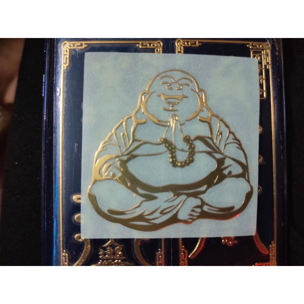 Phật Di Lặc Phật Cười phù hộ sticker vàng dán điện thoại cao cấp