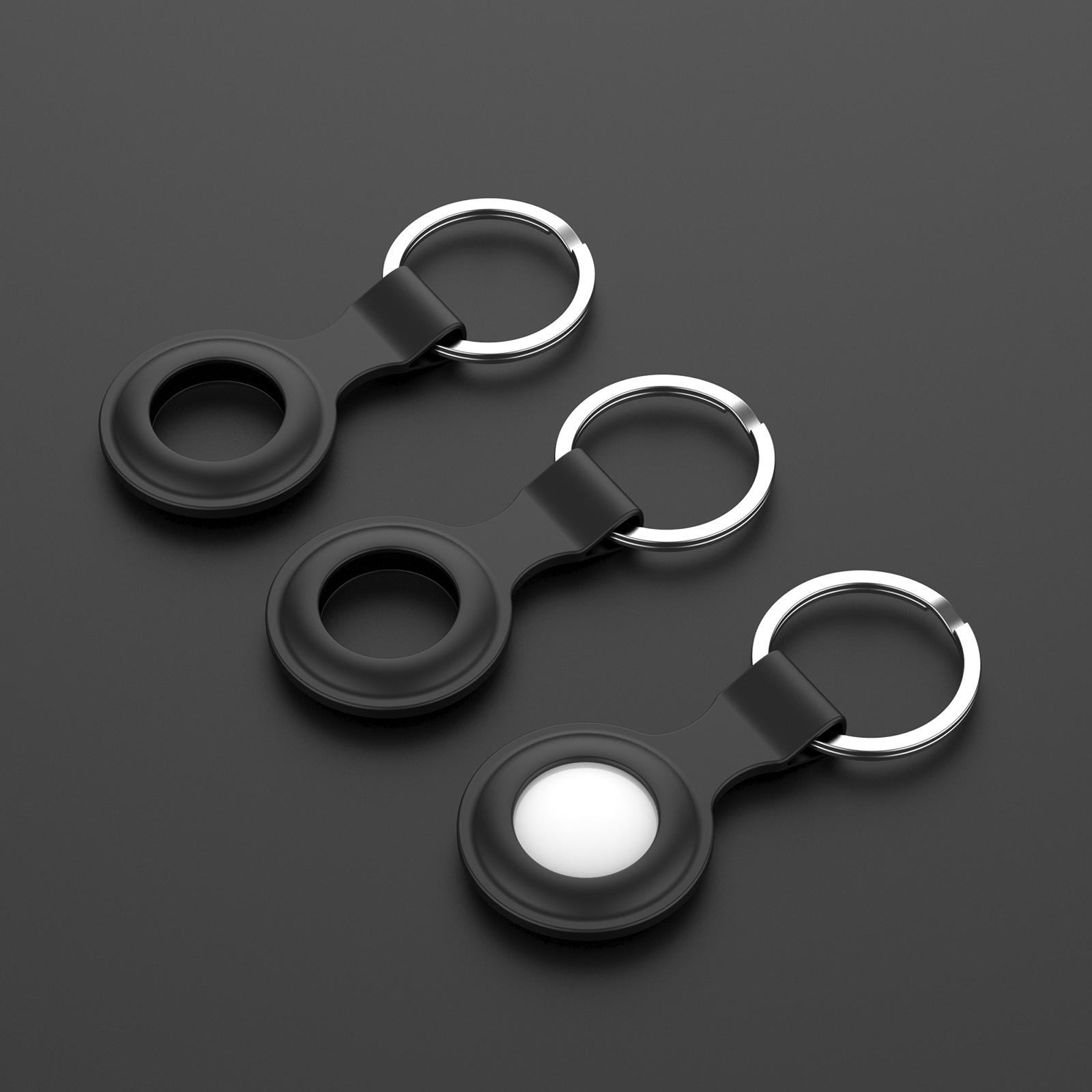 Soft Silicone Protective Sleeve Cover for Airtags Tracker, with Keychain Ring Anti-Scratch Lightweight Sweat-proof, Scratch-resistant