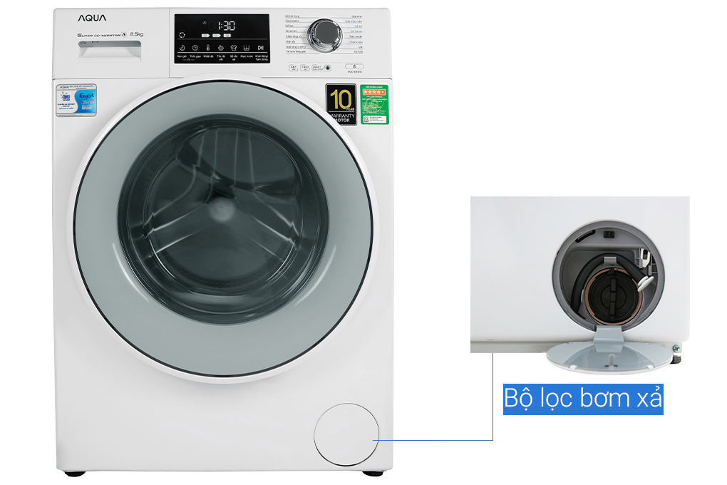 Máy Giặt Cửa Trước Inverter Aqua AQD-D850E (8.5kg) - Hàng Chính Hãng